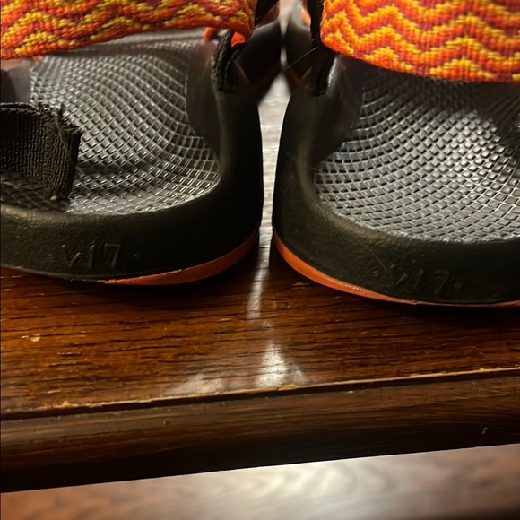 Orange and Black Outdoor Sandals with Adjustable Straps - Picture 4 of 6